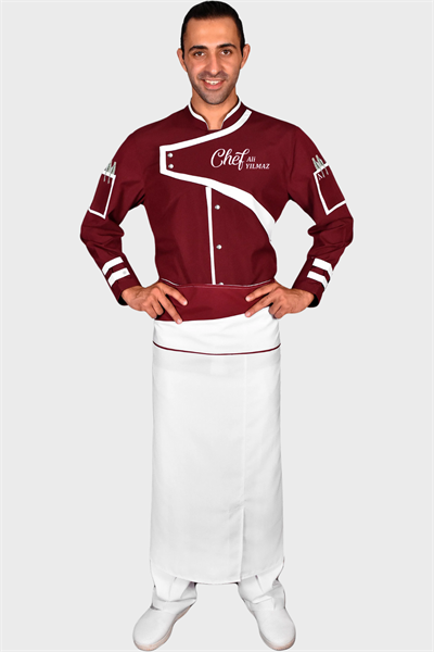 1565  Aşçı Üniforması Bordo