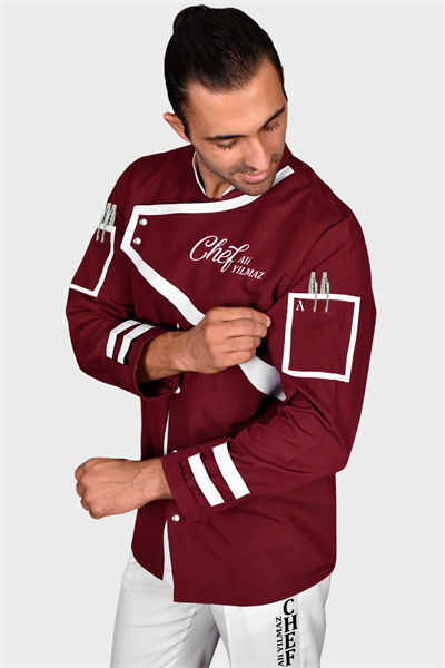 1565  Aşçı Üniforması Bordo