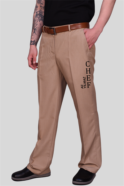 2045 İsminizin Yazıldığı Chef Ünvanlı Şef Aşçı Pantolonu
