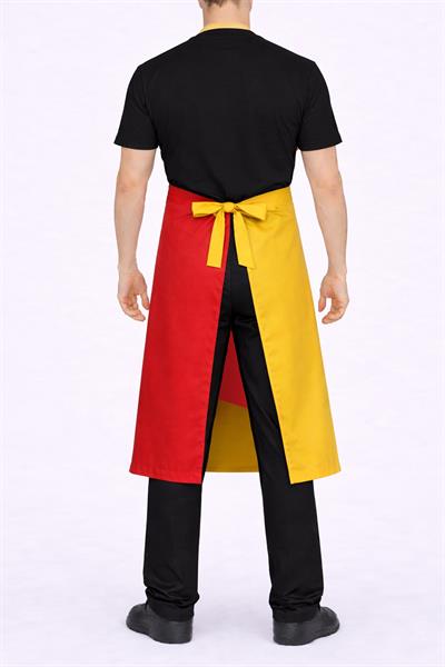 5313  Logolu Sarı Kırmızı Aşçı Ve Garson Önlüğü (Firmanızın İsmini Ücretsiz Olarak Nakış İle Yazdırabilirsiniz)