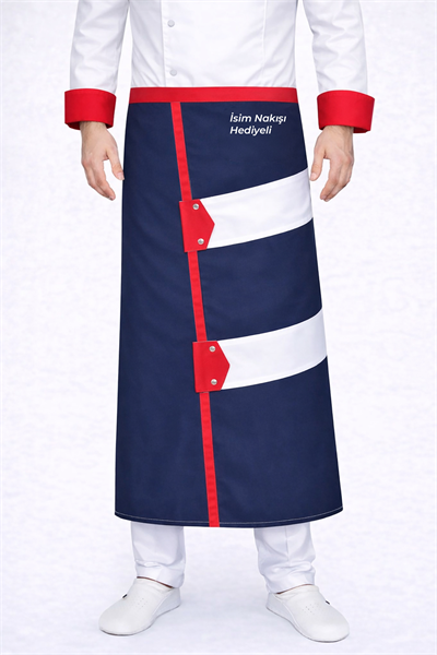 5355 Lacivert Şef Aşçı Mutfak Önlük Tasarımı