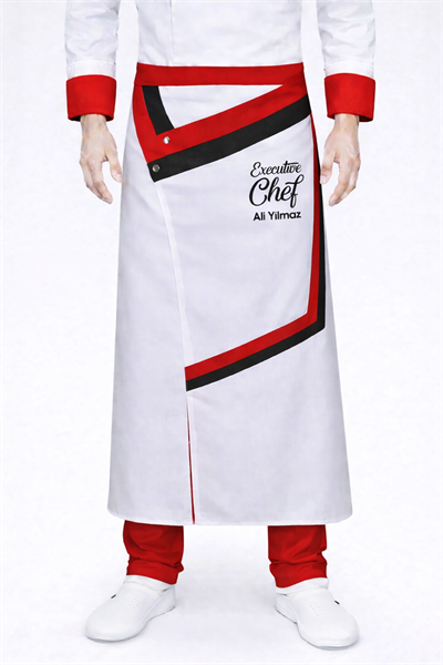 5358 Beyaz Yeni Tasarım Aşçı Önlüğü
