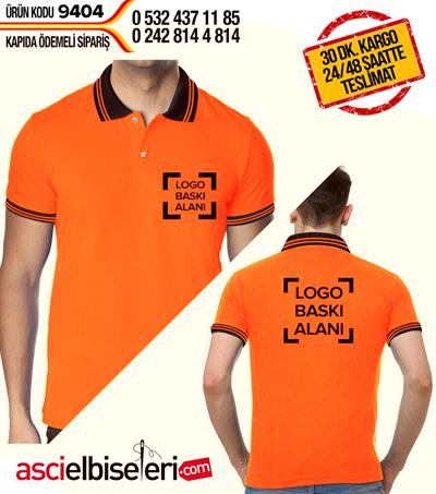 9404  Logo Baskılı Lakost Turuncu Arka Ve Ön
