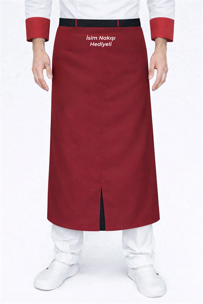 Aşçı Önlükleri Bordo Siyah