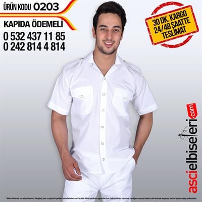 Beyaz Bellboy Garson Gömleği