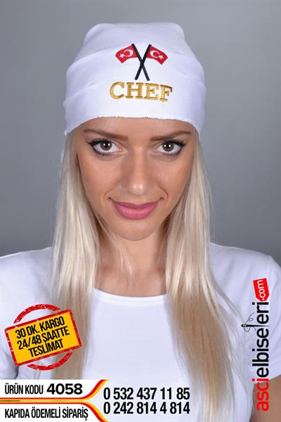 Beyaz Chef Bandana