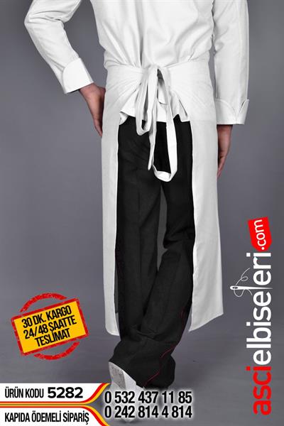 Beyaz Mutfak Önlük Modeli Üzerine İsminizi Yazdırabilirsiniz