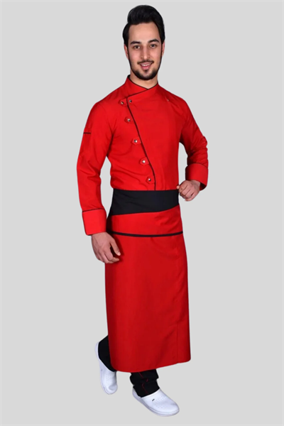 Bolu Kırmızı Şef Aşçı Ceketi