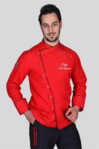 Bolu Kırmızı Şef Aşçı Ceketi