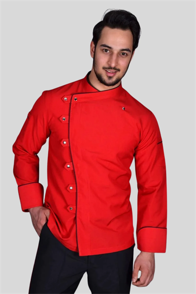 Bolu Kırmızı Şef Aşçı Ceketi