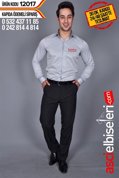 De-12017- Gri Garson Gömlek Modelleri