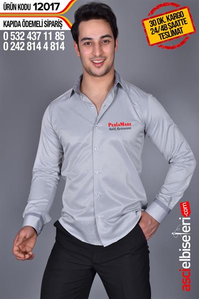 De-12017- Gri Garson Gömlek Modelleri