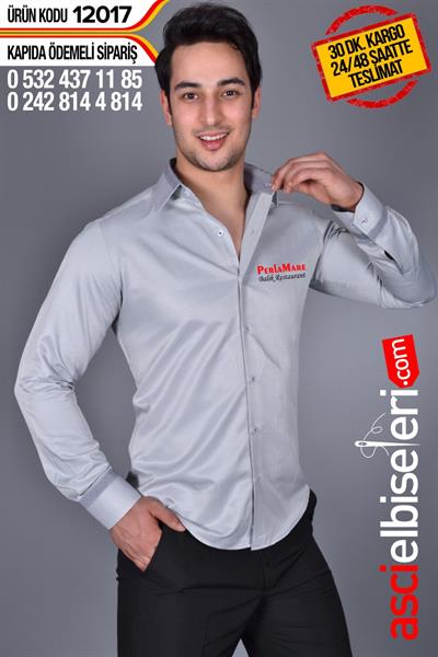 De-12017- Gri Garson Gömlek Modelleri