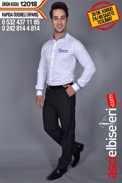 De-12018- Beyaz Garson Gömlekleri Gömlek