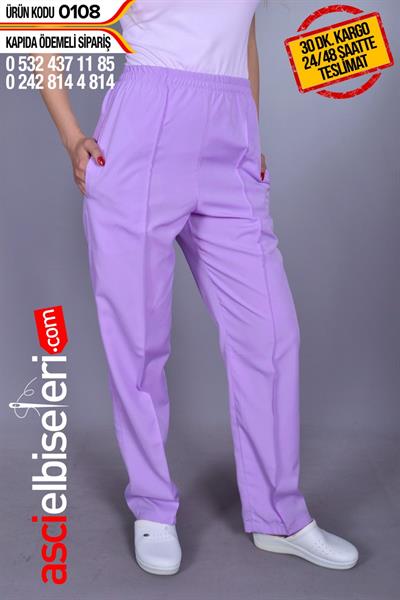 De0108 Lila Tam Lastikli Pantolon