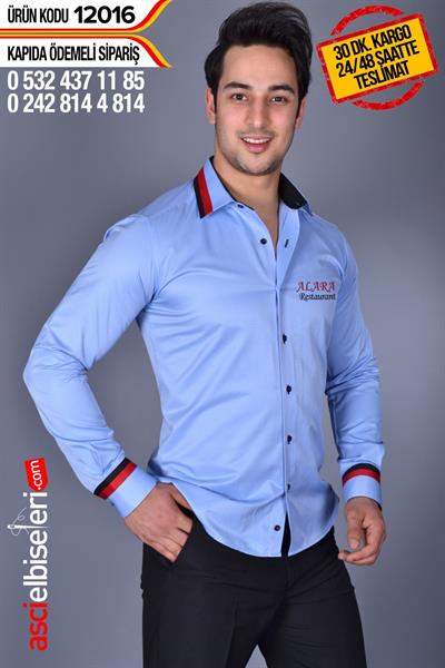 De12016 Garson Gomlekleri Gömleğin Sol Göğüsüne Firma Adını Nakış İle Yazmak