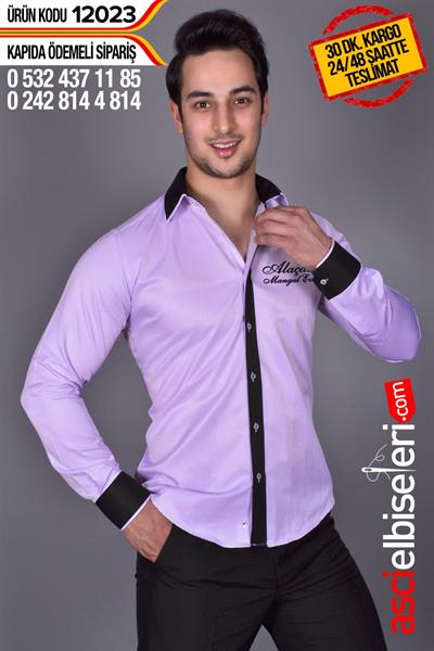 De12023 Garson Gömlekleri (Lila Renk)