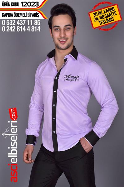 De12023 Garson Gömlekleri (Lila Renk)
