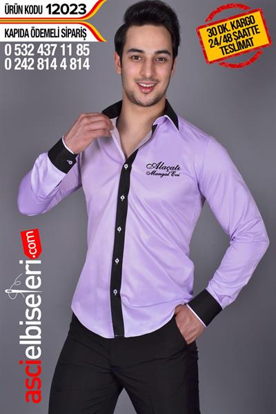 De12023 Garson Gömlekleri (Lila Renk)