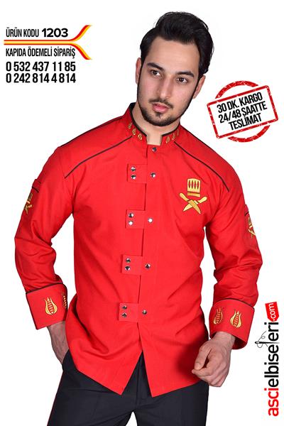 De1203 Chef Nakışlı Aşçı Ceketleri