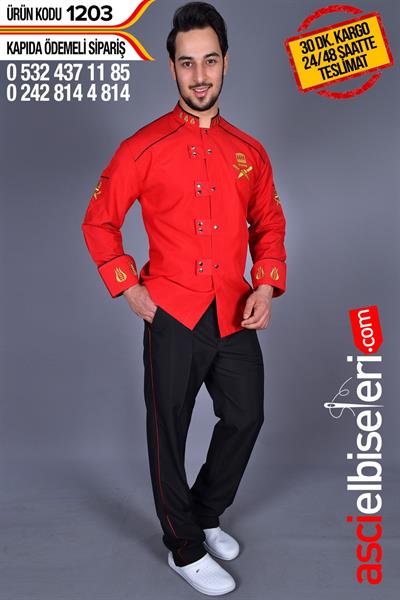 De1203 Chef Nakışlı Aşçı Ceketleri