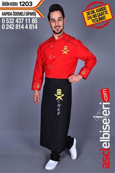 De1203 Chef Nakışlı Aşçı Ceketleri
