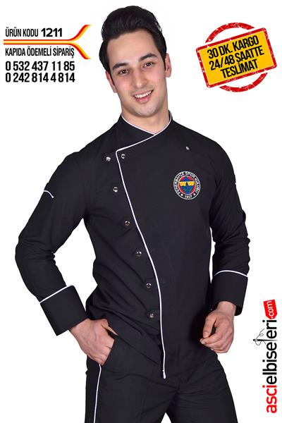 De1211  Taraftar Logolu Şef Aşçı Ceketi