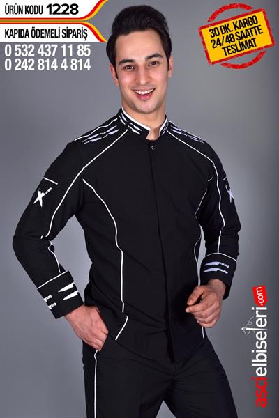De1228-Aşçı Ceketi Siyah