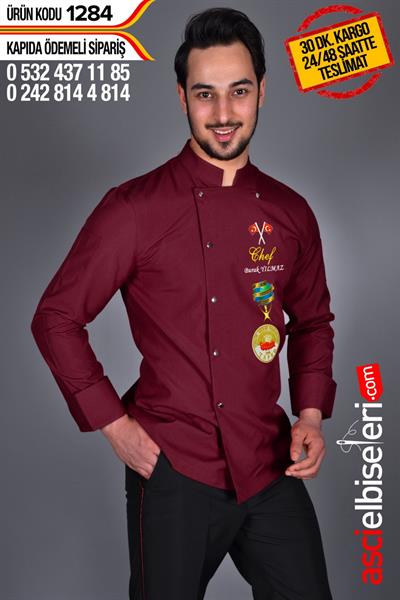 De1284 Bıg Chef Aşçı Ceketi Bordo