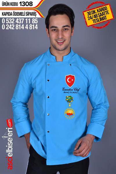 De1308 Bıg Chef Aşçı Ceketleri Turkuaz