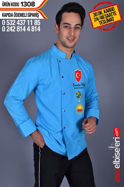 De1308 Bıg Chef Aşçı Ceketleri Turkuaz