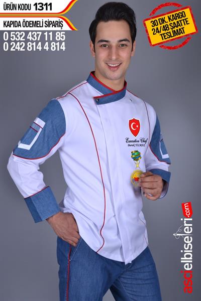 De1311 Bıg Chef Kot Kumaşlı Yeni Aşçı Ceketi Beyaz