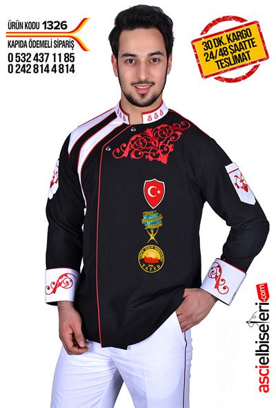 De1326 Siyah Şef Aşçı Ceketi