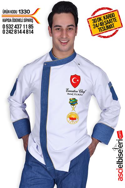 De1330 Aşçı Ceketi Beyaz