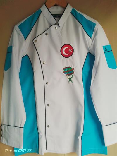 De13562 Turkuaz Aşçı Ceketi