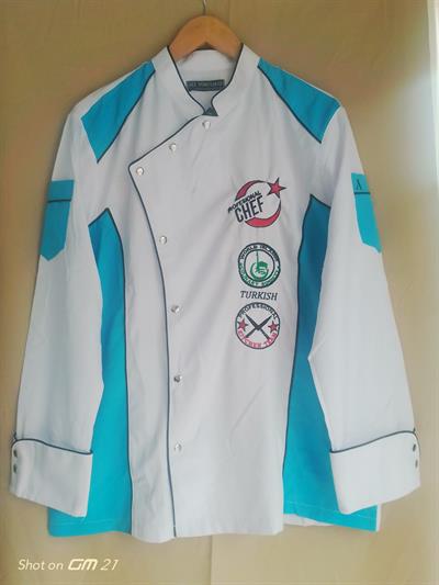 De13562 Turkuaz Aşçı Ceketi