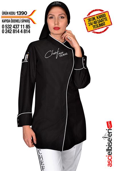De1390- Tesettür Aşçı Forması Siyah