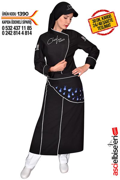 De1390- Tesettür Aşçı Forması Siyah