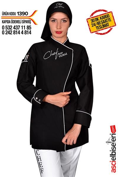 De1390- Tesettür Aşçı Forması Siyah