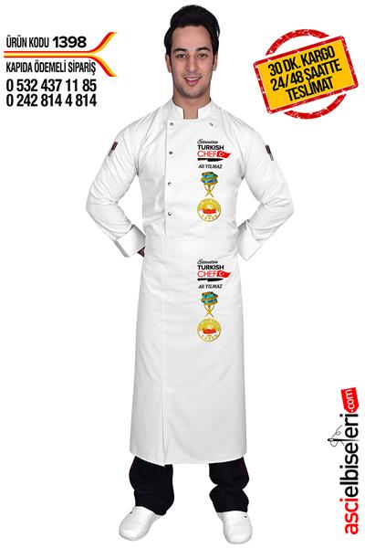 De1398 Beyaz Turkısh Chef Aşçı Ceketi