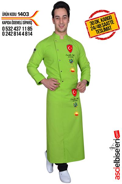 De1403 Bıg Chef Fıstık Yeşil Şef Aşçı Ceketi
