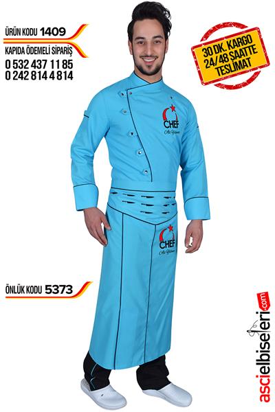 De1409 Aşçı Ceketi Turkuaz