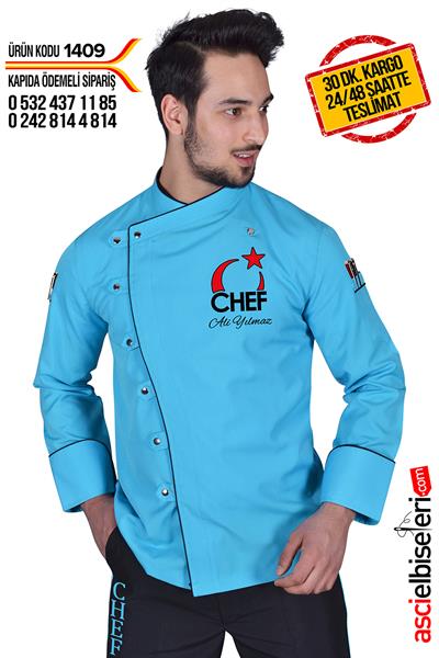 De1409 Aşçı Ceketi Turkuaz
