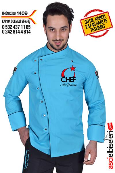 De1409 Aşçı Ceketi Turkuaz