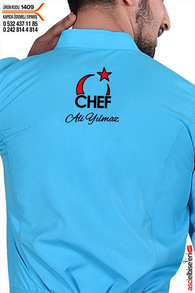 De1409 Aşçı Ceketi Turkuaz