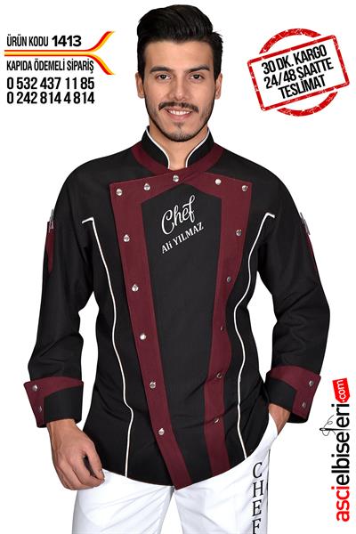 De1413 Chef Nakışlı Aşçı Ceketi