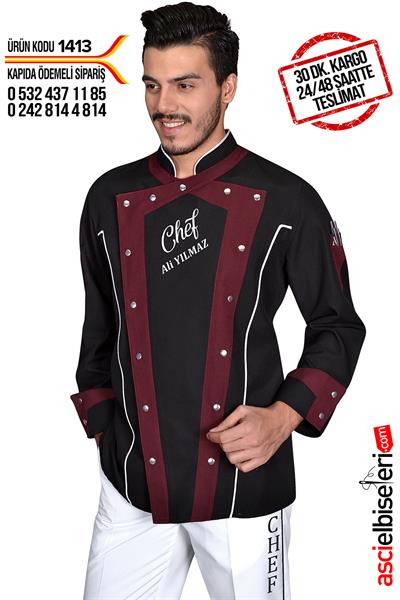 De1413 Chef Nakışlı Aşçı Ceketi