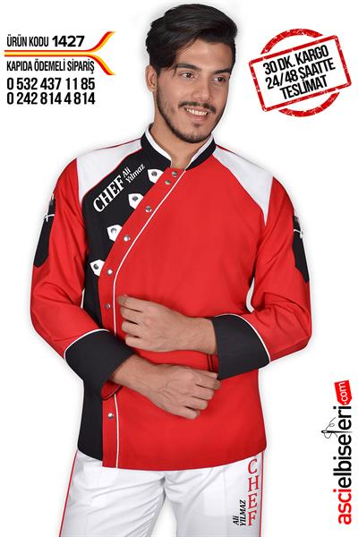 De1427 Prochef Aşçı Ceketi Kırmızı