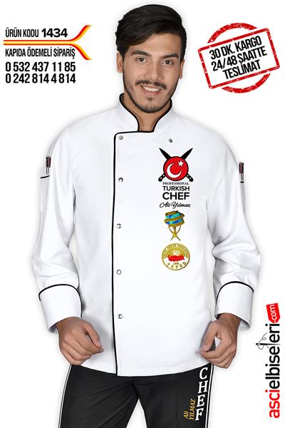 De1434 Aşçı Ceketi Beyaz