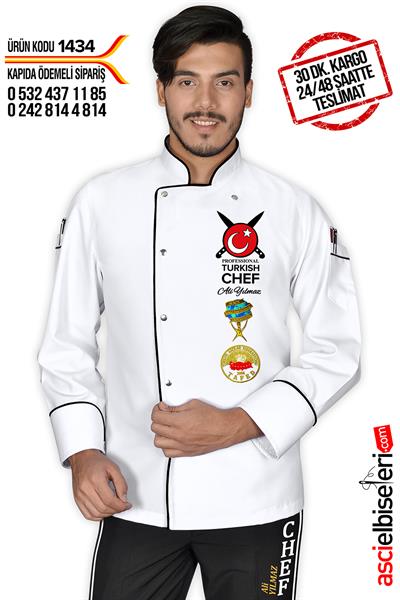 De1434 Aşçı Ceketi Beyaz